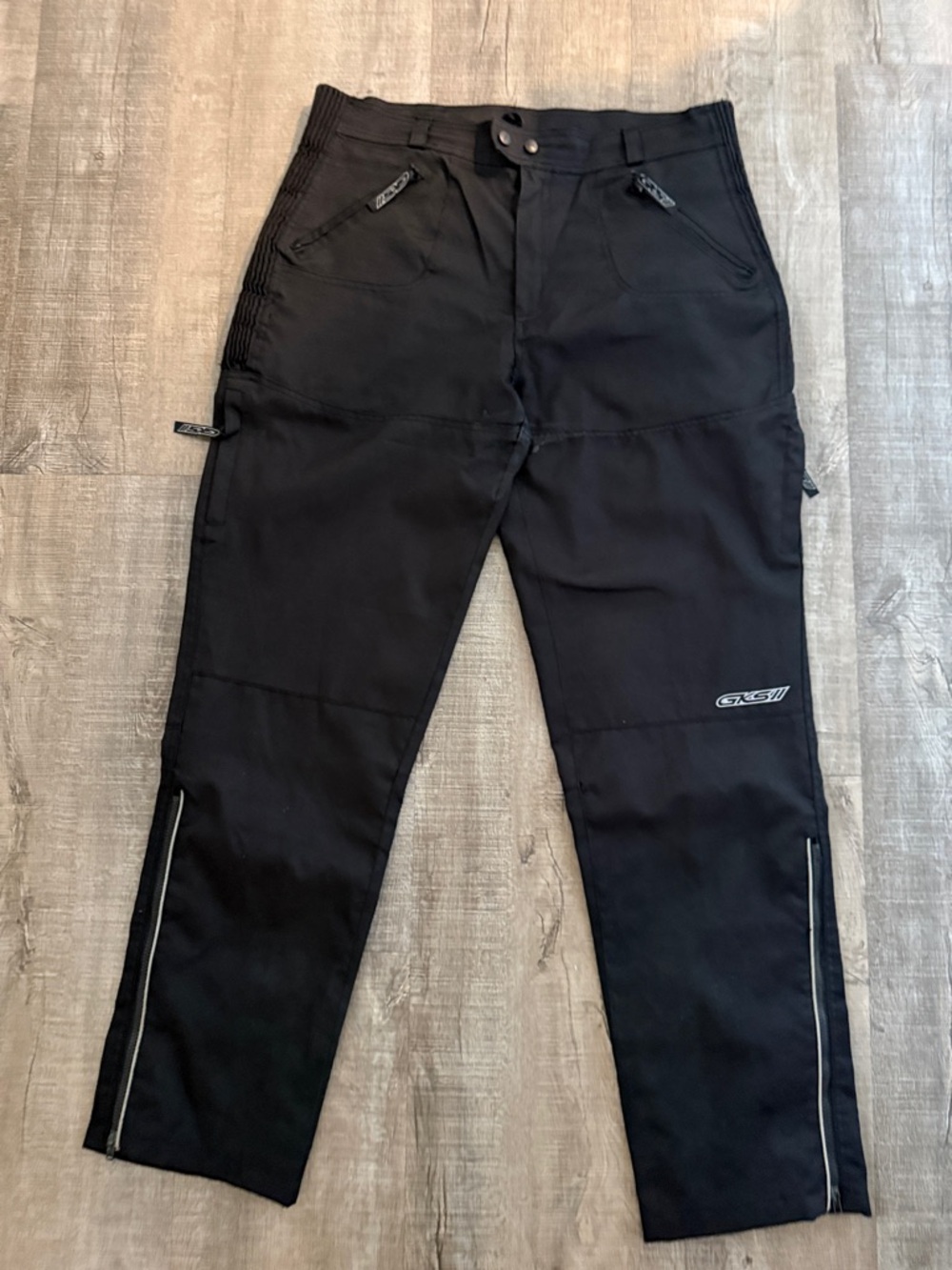 GKS   Motorcycle or outdoor Rain resistant shell :Black Cargo Riding Pants